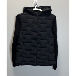 Goelia Down Filled Puffer Jacket W/ Sweater Sleeves Womens Black SZ Small US **